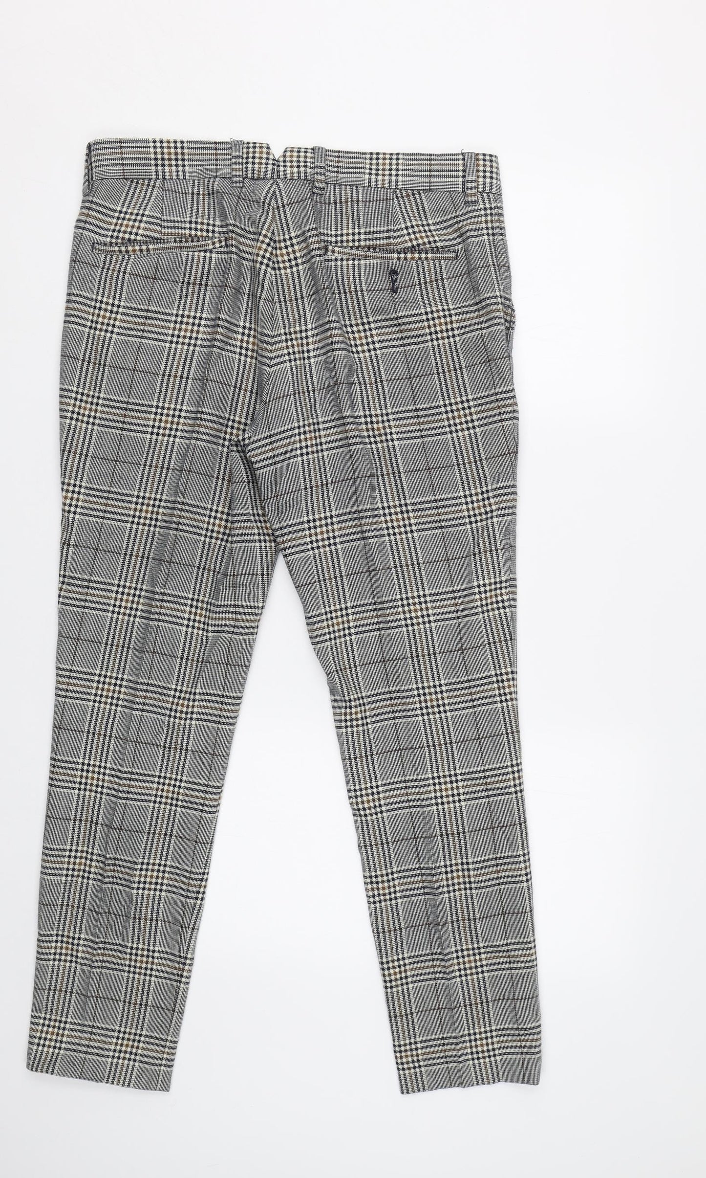 Topman Mens Grey Check  Trousers  Size 32 L28 in