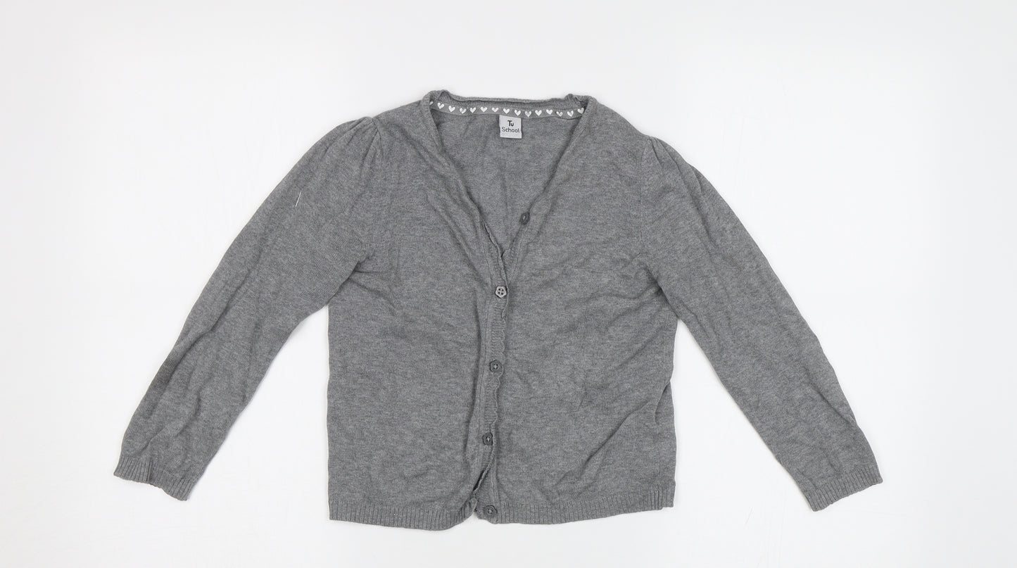 TU Girls Grey   Cardigan Jumper Size 6 Years