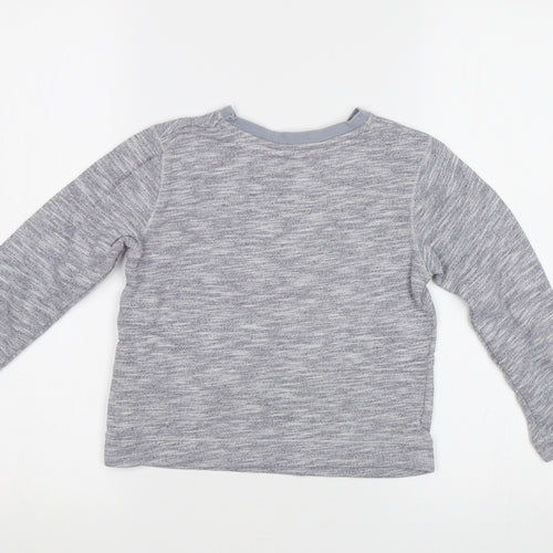 John Lewis Girls Grey Floral  Pullover Sweatshirt Size 7 Years  - Butterfly