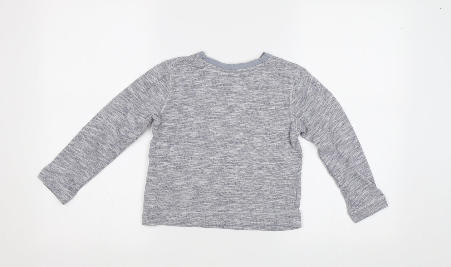 John Lewis Girls Grey Floral  Pullover Sweatshirt Size 7 Years  - Butterfly
