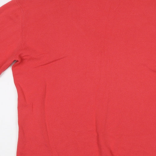 Repeat Womens Red  Knit Henley Jumper Size S