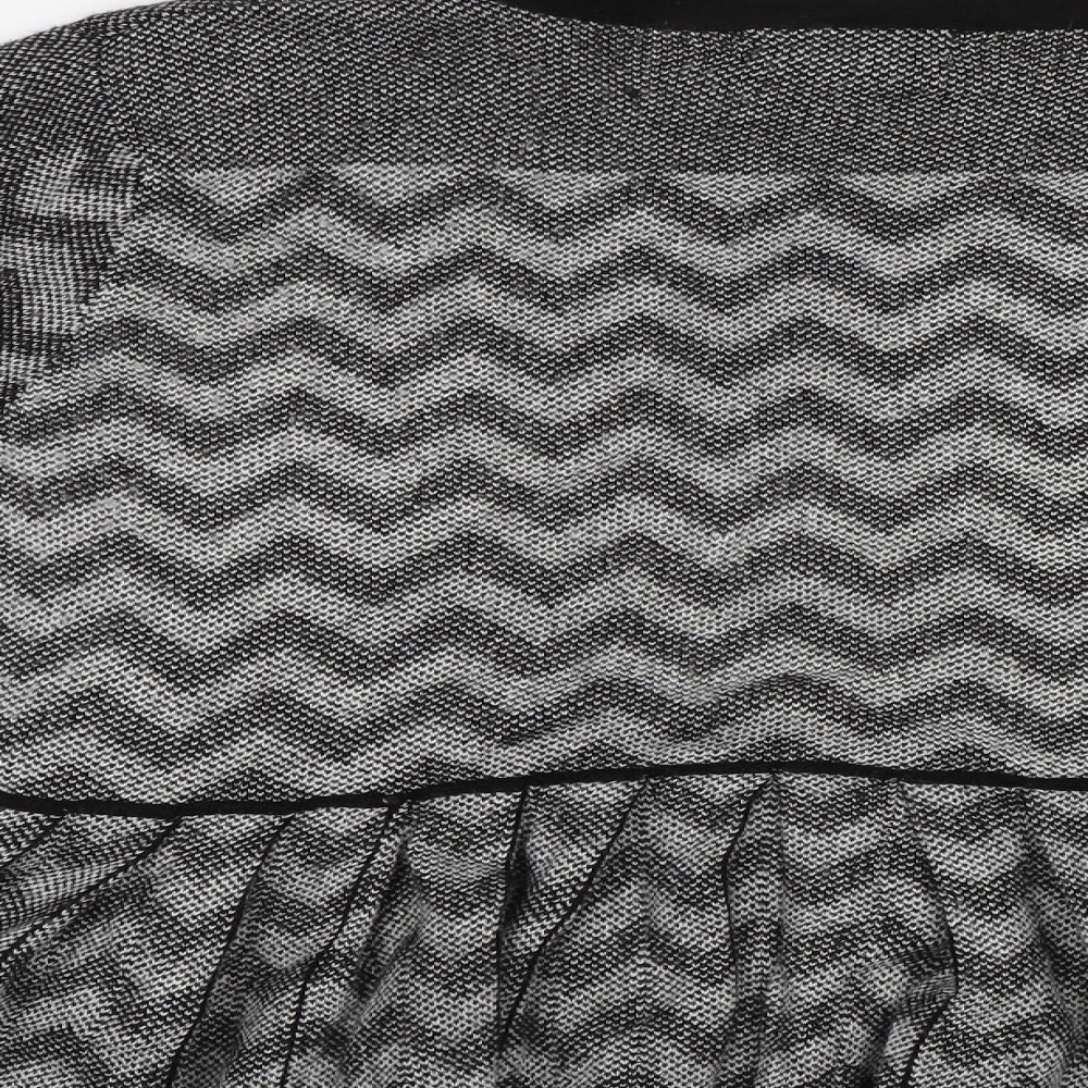 M&S Womens Black Striped  Cardigan Jumper Size 12