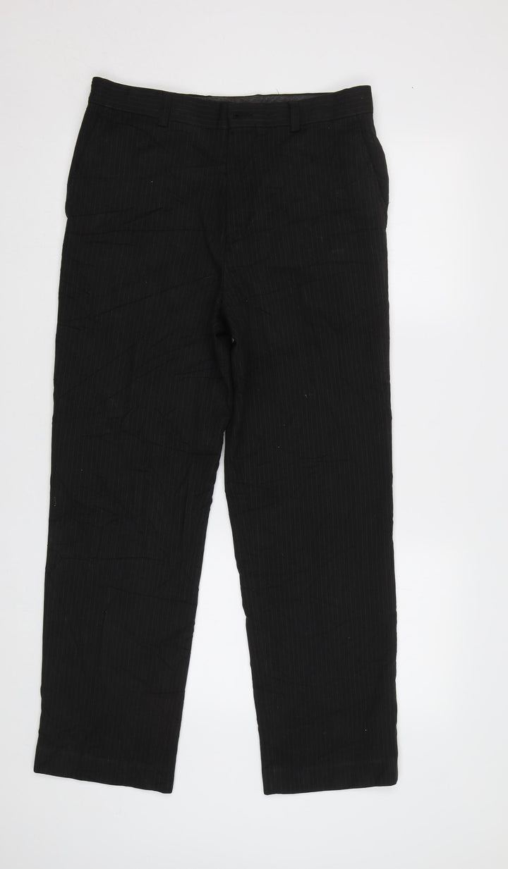 Burton Mens Black Striped Dress Pants Trousers Size 32 L29 in