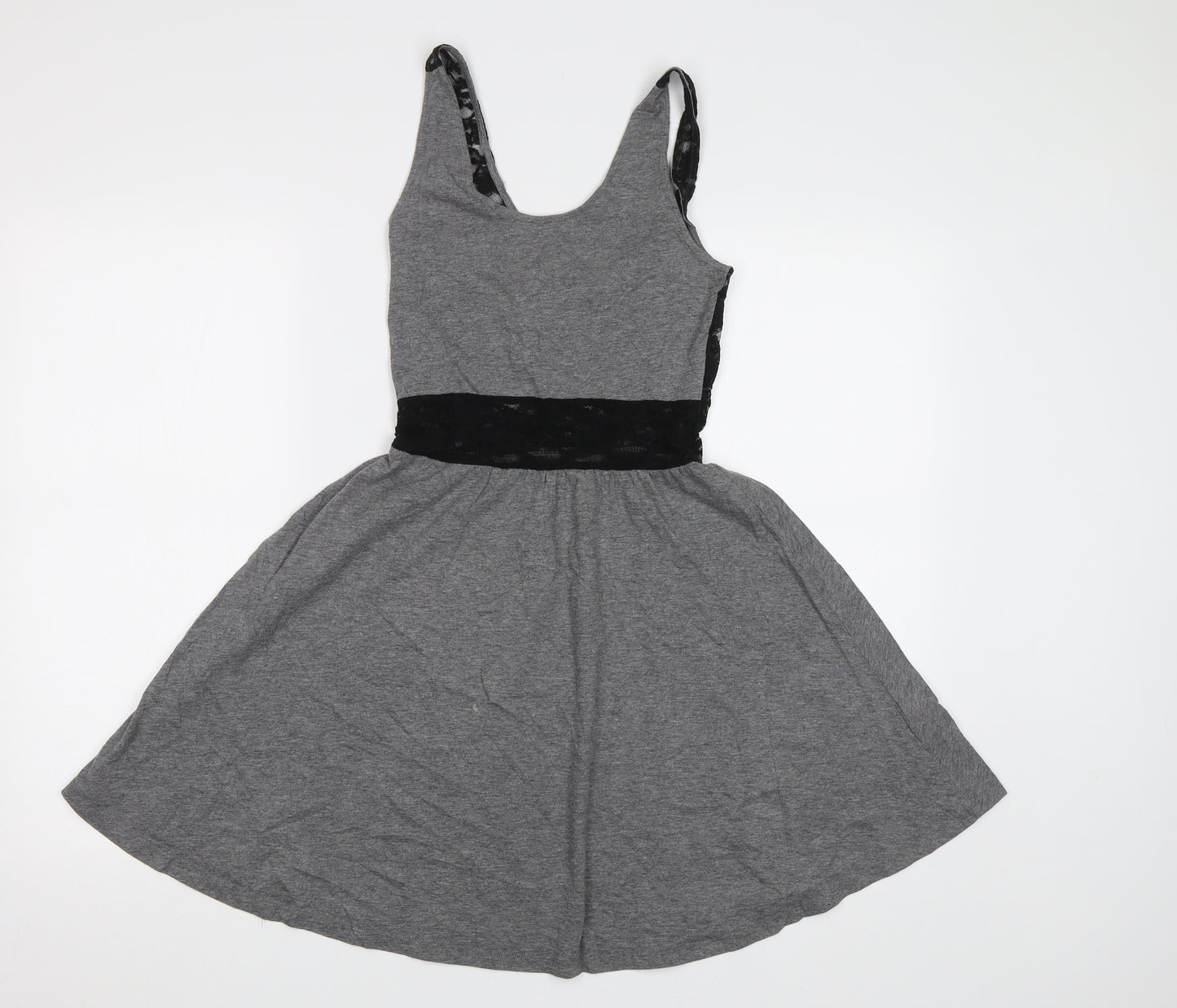 H&M Womens Grey   Fit & Flare  Size 6