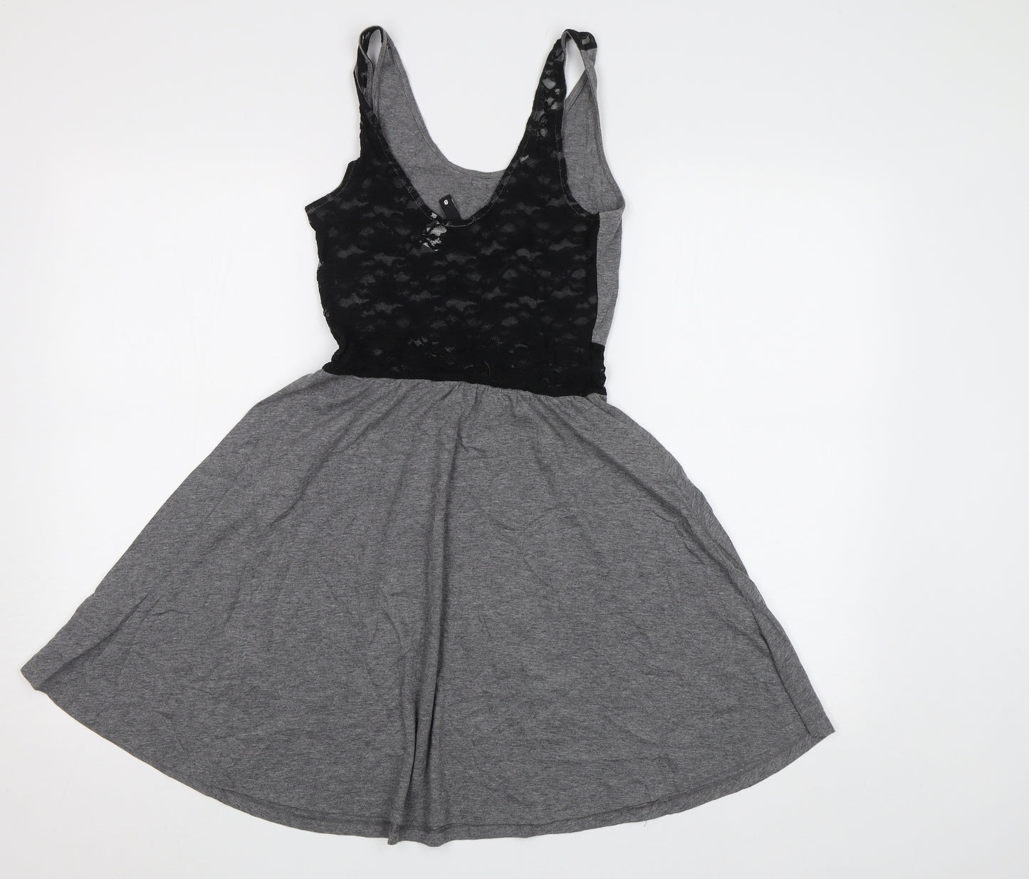 H&M Womens Grey   Fit & Flare  Size 6
