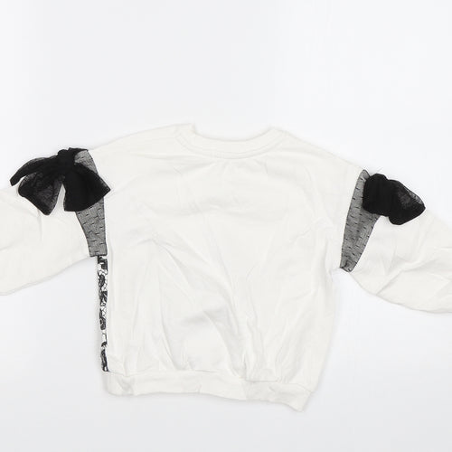 River Island Girls White   Pullover Sweatshirt Size 2-3 Years  - Heart