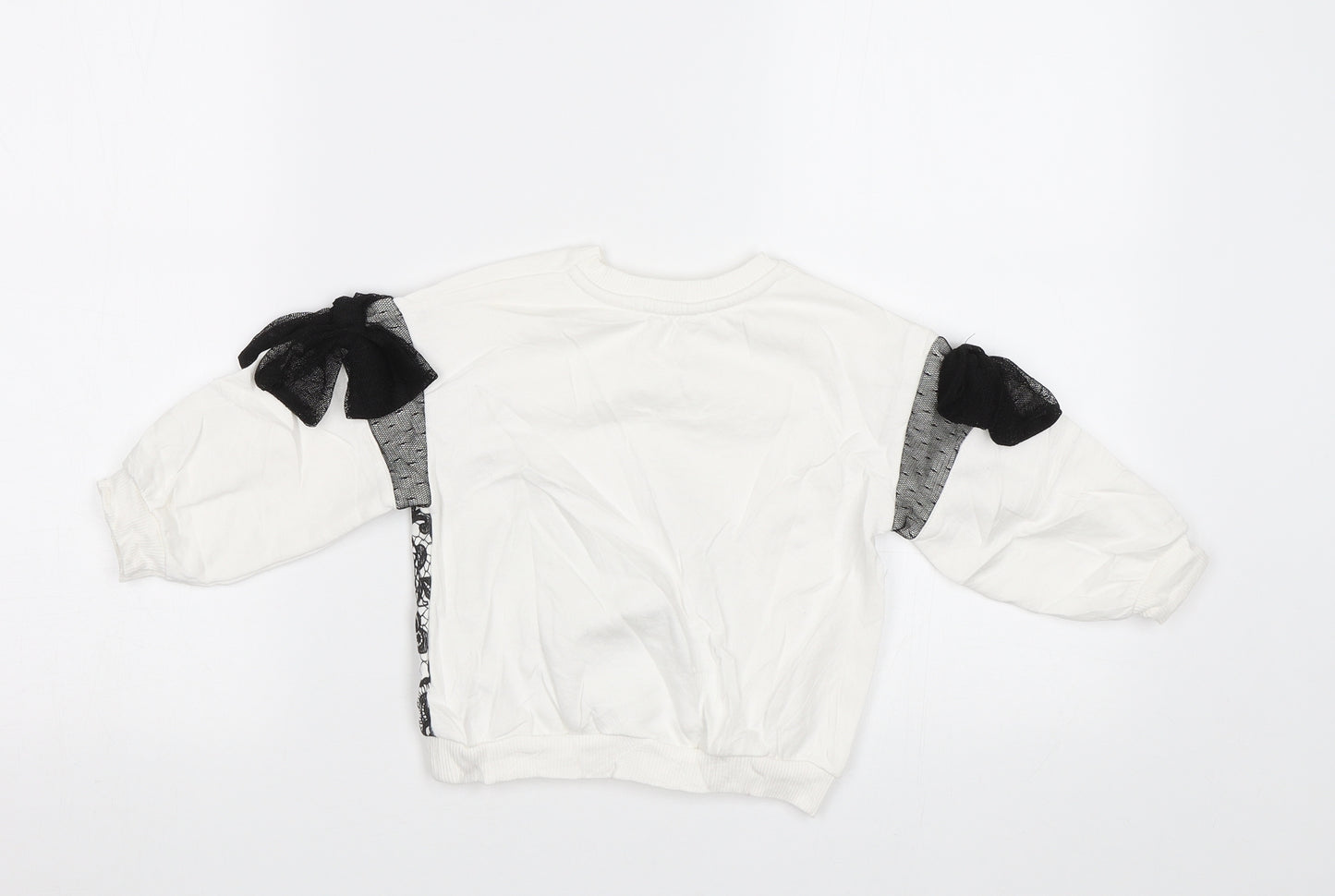 River Island Girls White   Pullover Sweatshirt Size 2-3 Years  - Heart