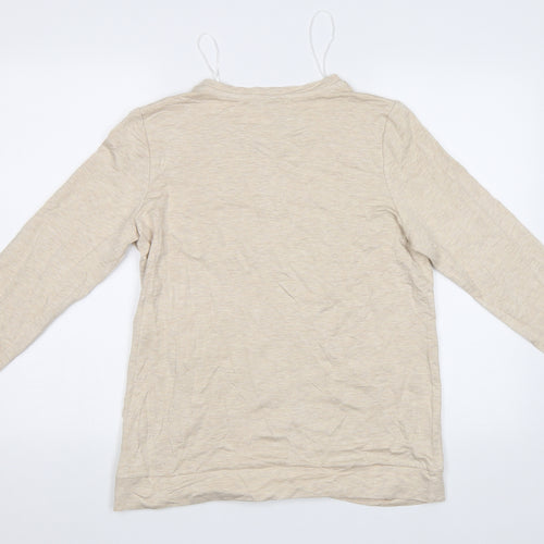 Yns Tekstil Womens Beige   Pullover Sweatshirt Size M  - Chic