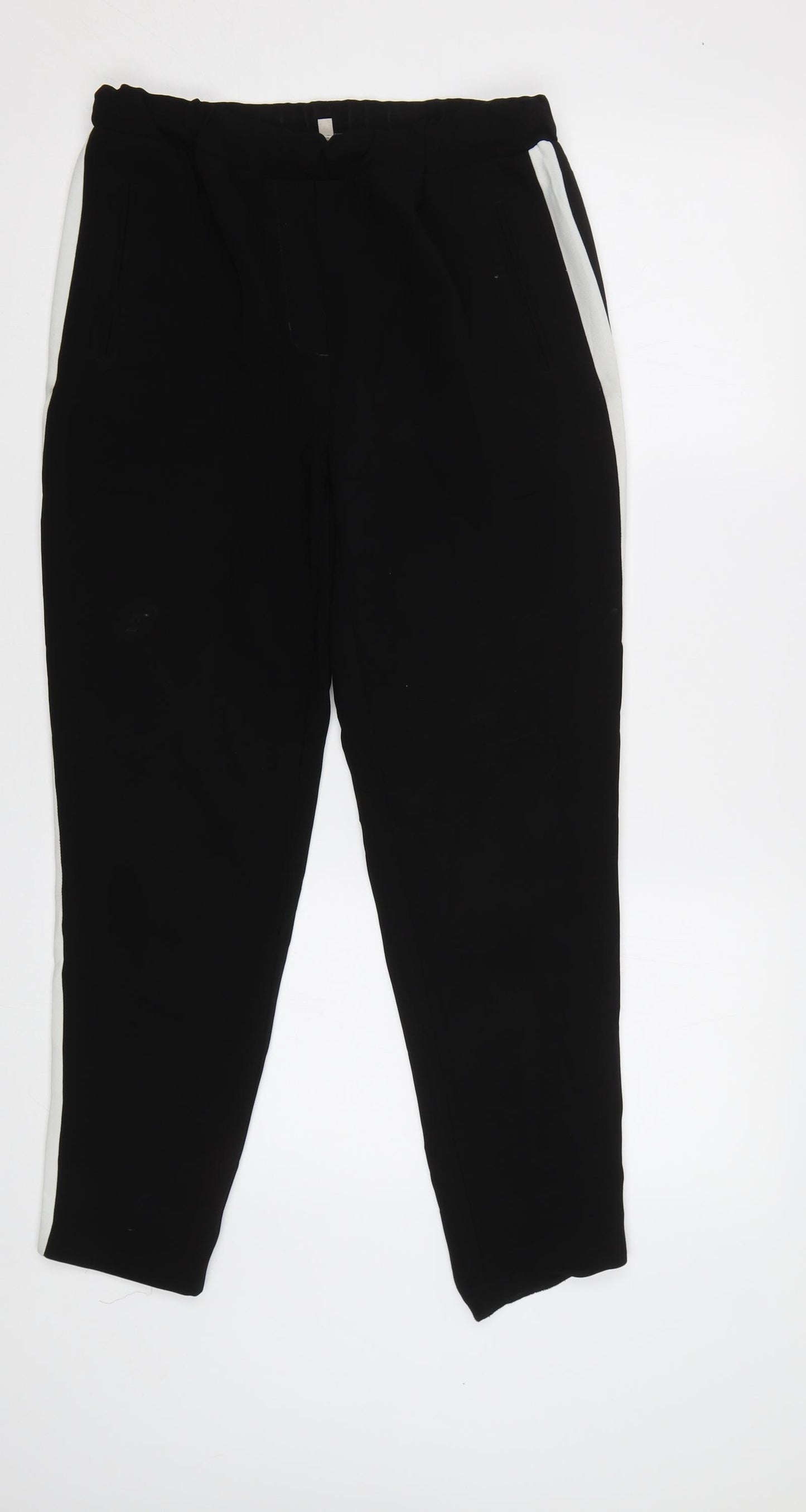 M&S Womens Black   Jogger Trousers Size 8 L26 in