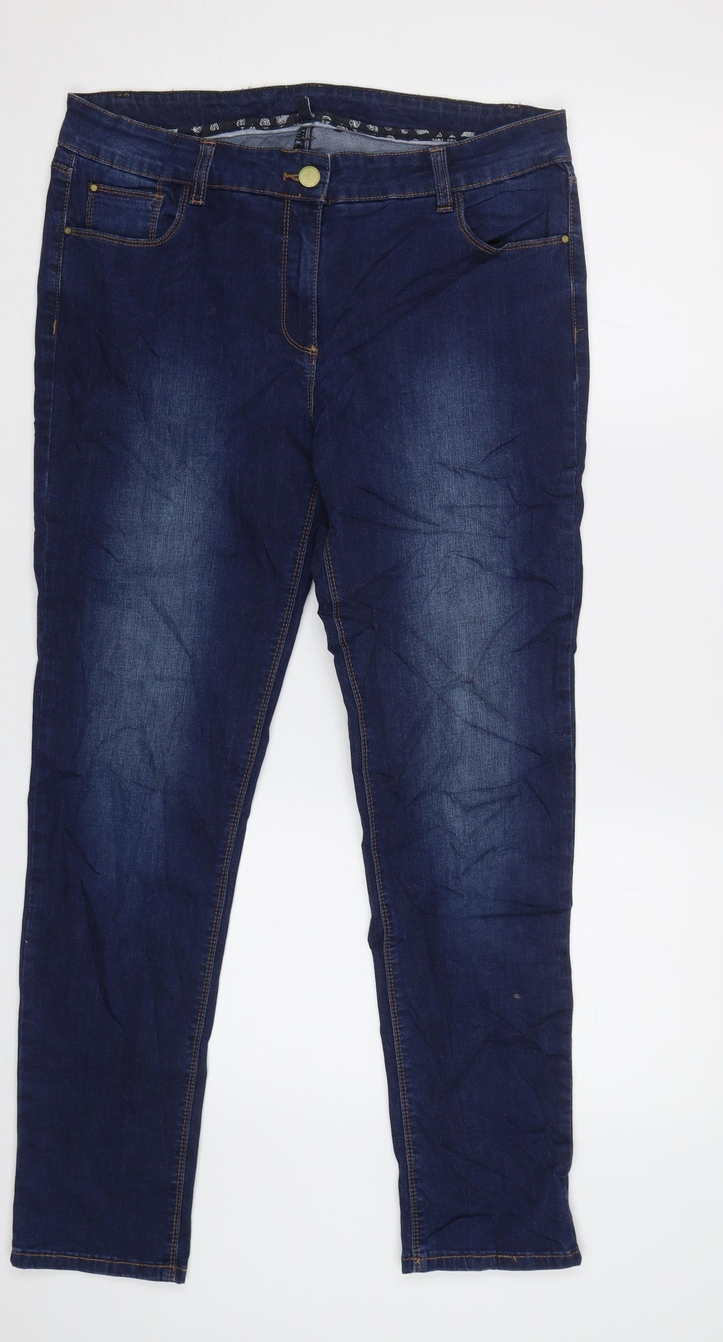 Preworn Womens Blue   Straight Jeans Size 14 L29 in