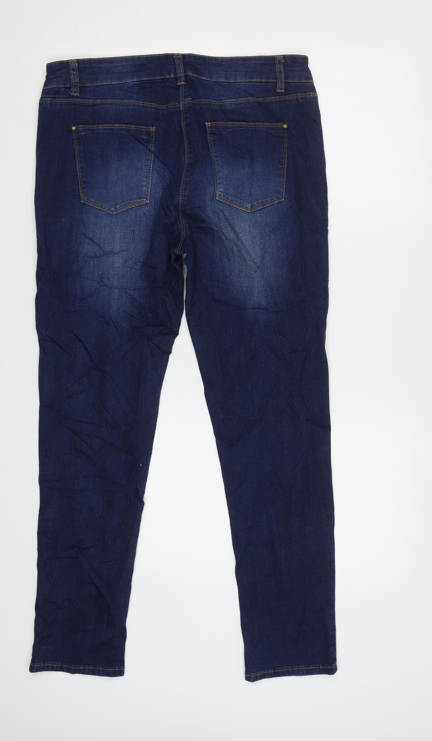 Preworn Womens Blue   Straight Jeans Size 14 L29 in