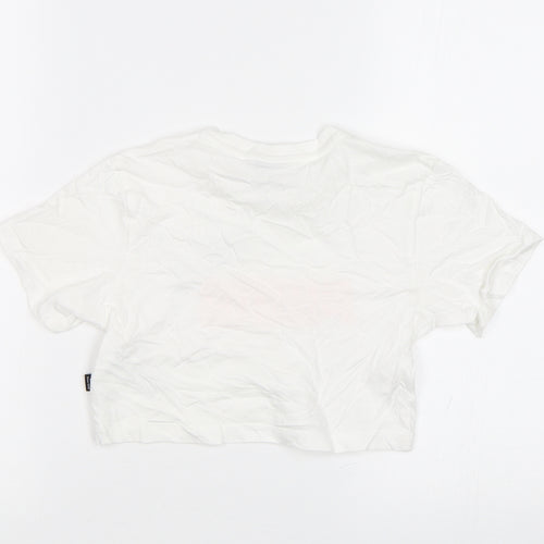 PUMA Girls White   Cropped T-Shirt Size 4-5 Years