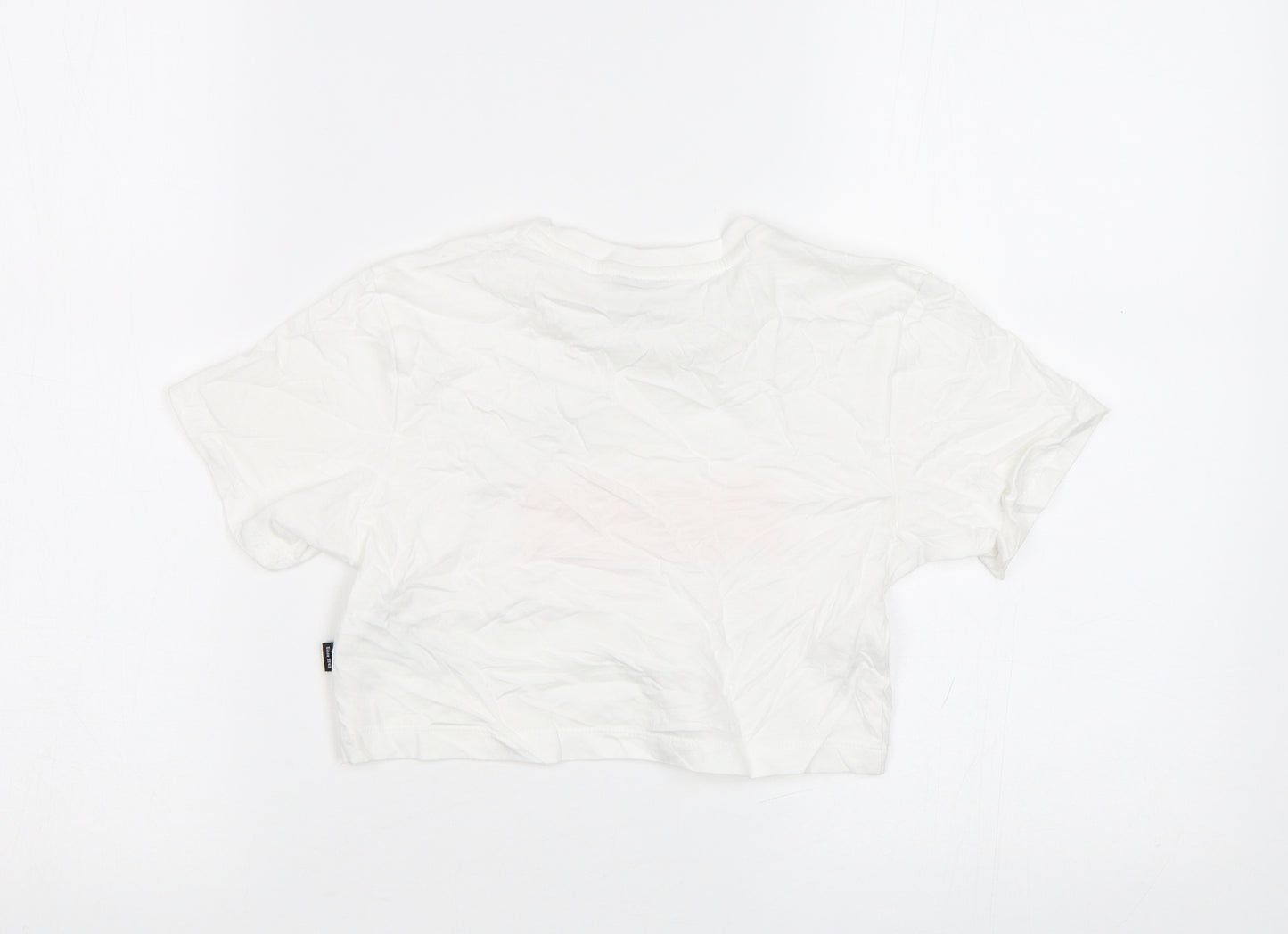 PUMA Girls White   Cropped T-Shirt Size 4-5 Years