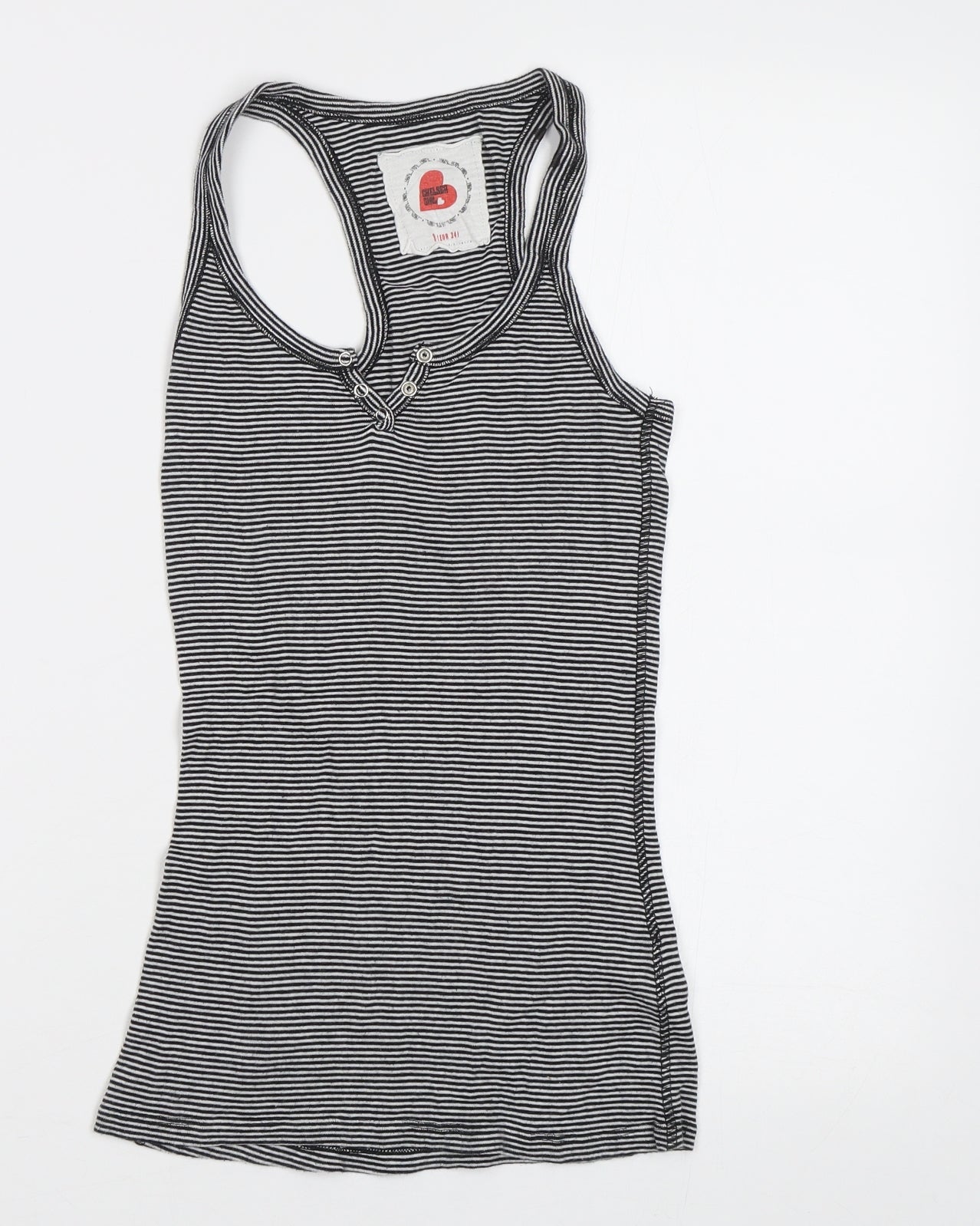 Chelsea Girl Womens Blue Striped  Basic Tank Size S
