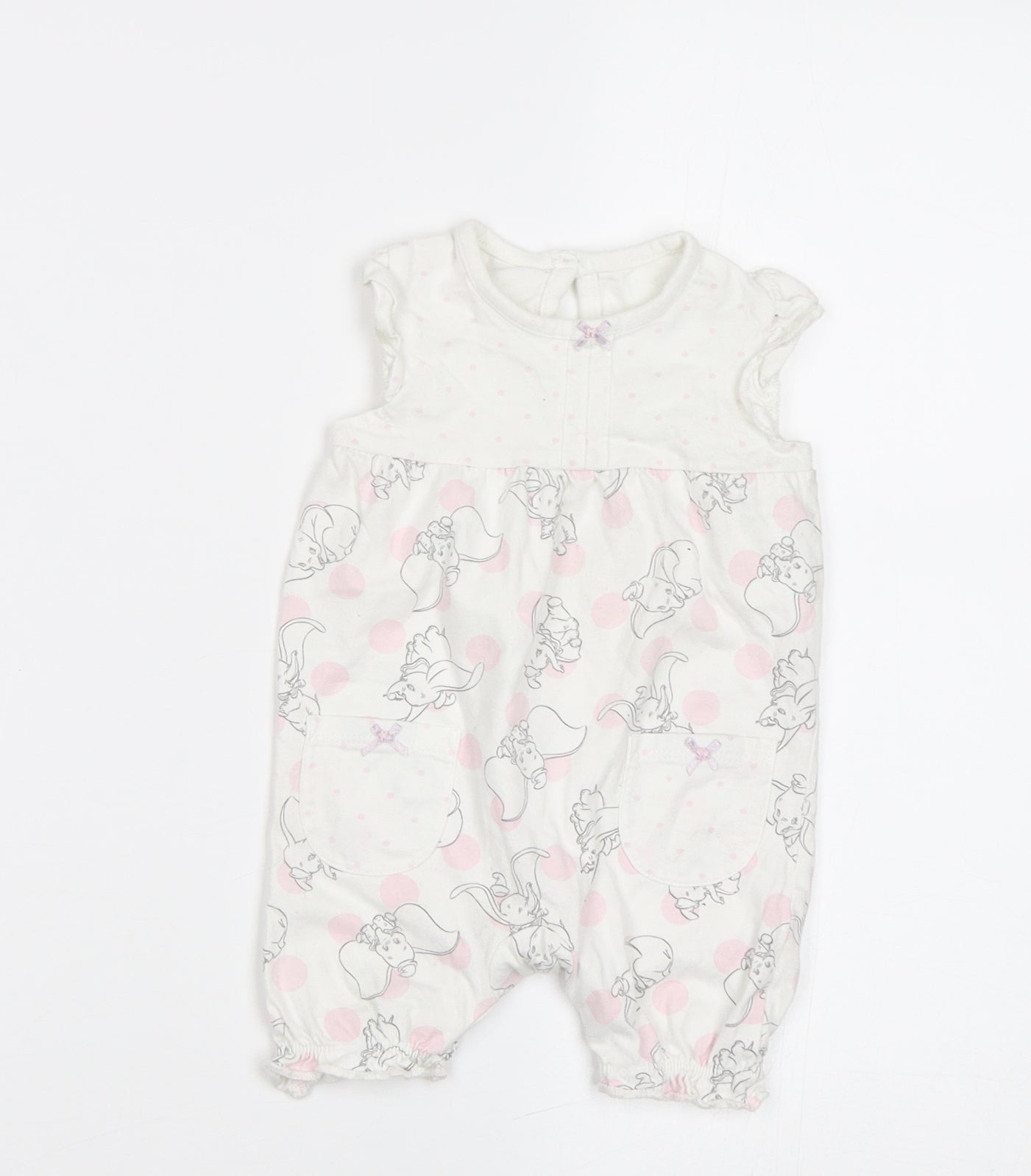 George Baby White Geometric  Romper One-Piece Size 3-6 Months  - Dumbo