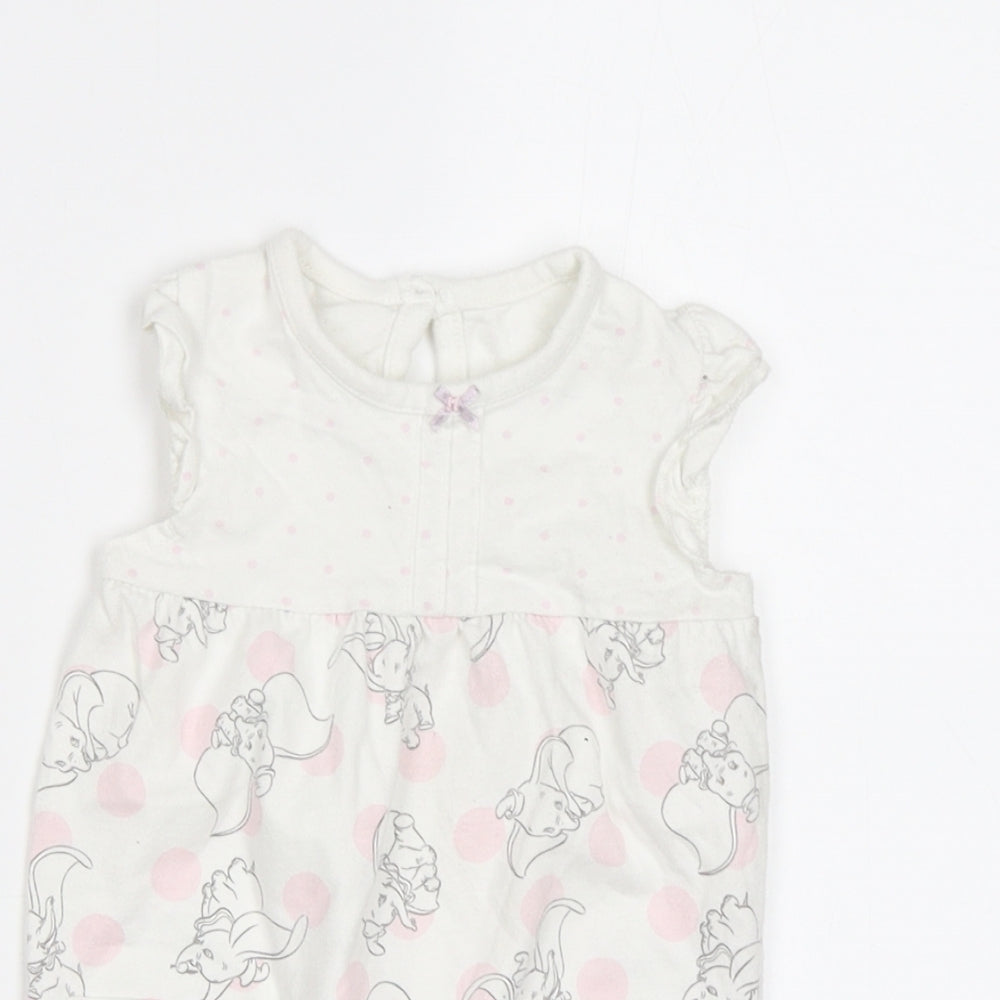 George Baby White Geometric  Romper One-Piece Size 3-6 Months  - Dumbo