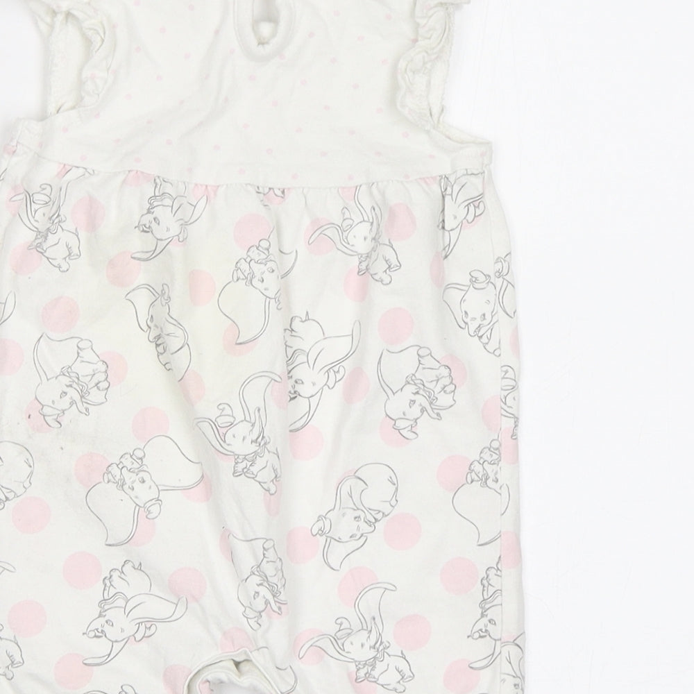 George Baby White Geometric  Romper One-Piece Size 3-6 Months  - Dumbo