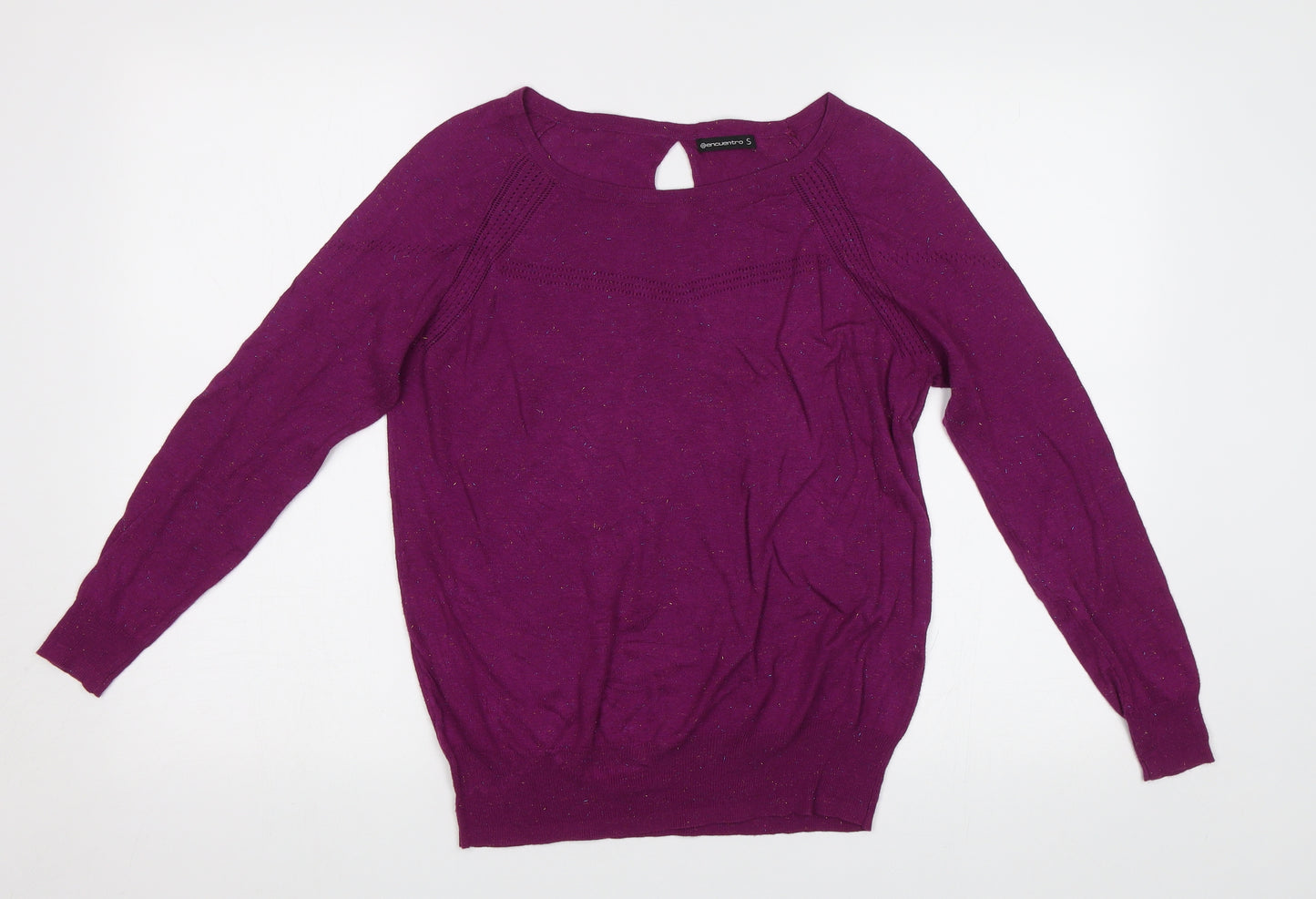Encuentro Womens Purple  Knit Pullover Jumper Size S