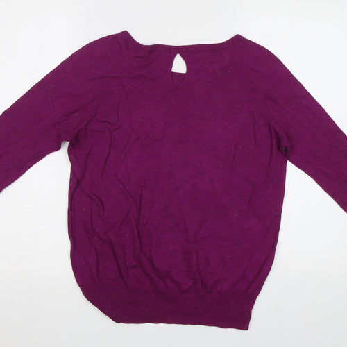 Encuentro Womens Purple  Knit Pullover Jumper Size S