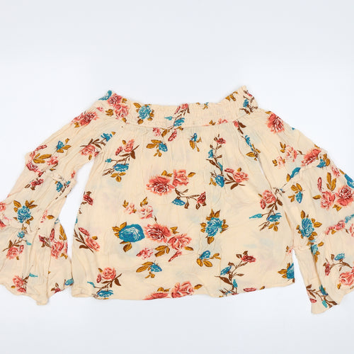 Primark Womens Beige Floral  Basic Blouse Size 10