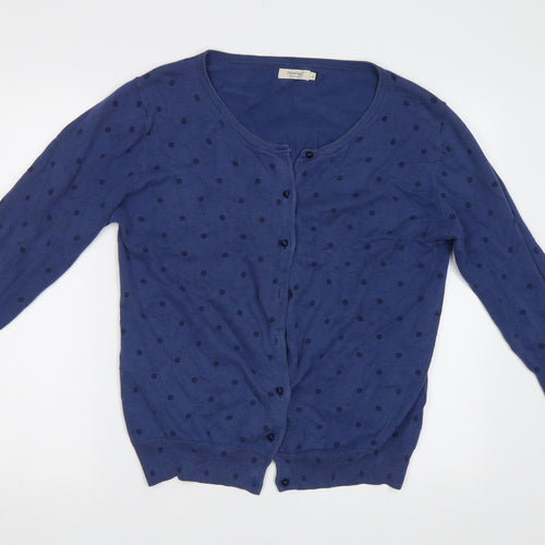 Howies Womens Blue Polka Dot  Cardigan Jumper Size L