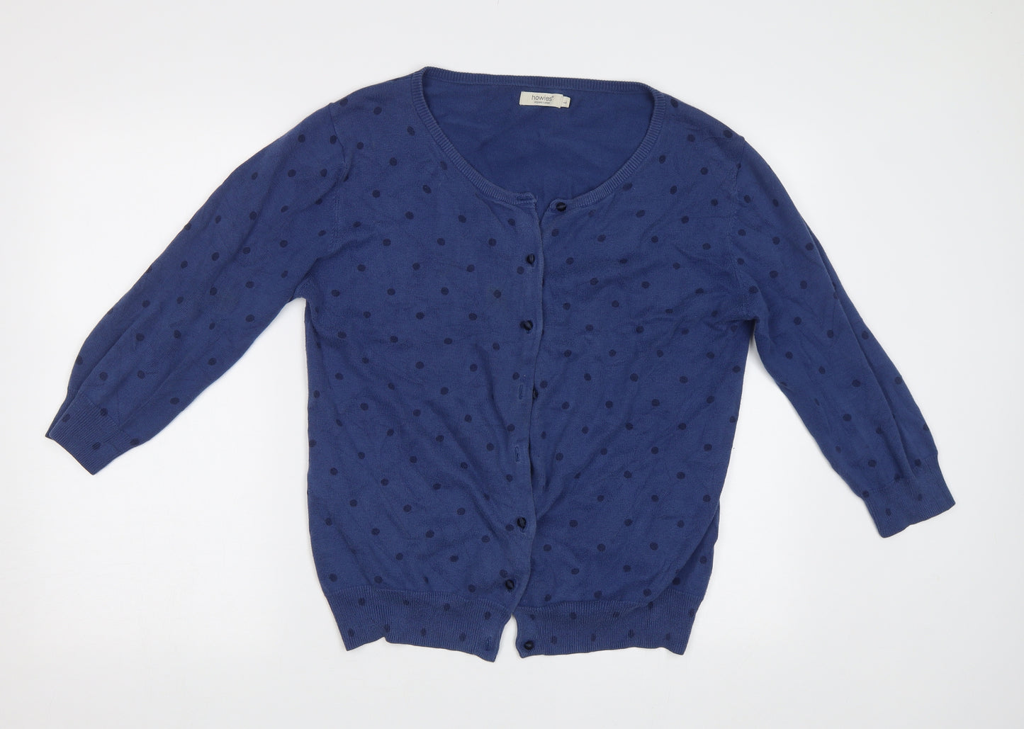Howies Womens Blue Polka Dot  Cardigan Jumper Size L