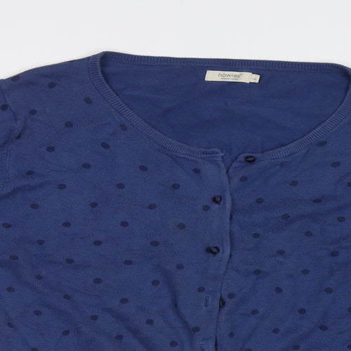 Howies Womens Blue Polka Dot  Cardigan Jumper Size L