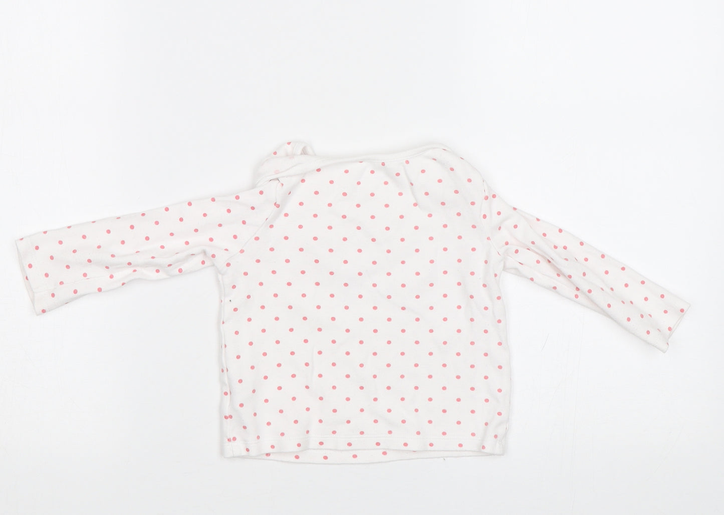 F&F Baby White Polka Dot  Basic T-Shirt Size 12-18 Months  - Rainbow