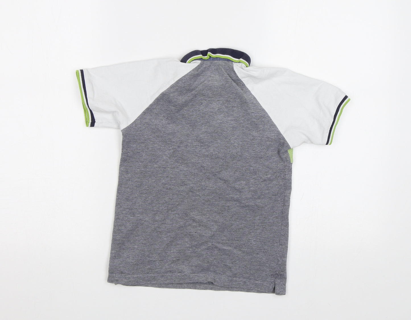 Matalan Boys Grey Striped  Basic Polo Size 8 Years