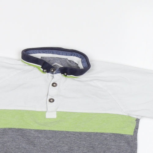 Matalan Boys Grey Striped  Basic Polo Size 8 Years
