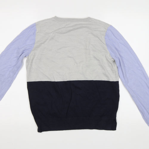 M&S Womens Blue Striped  Pullover Jumper Size 12