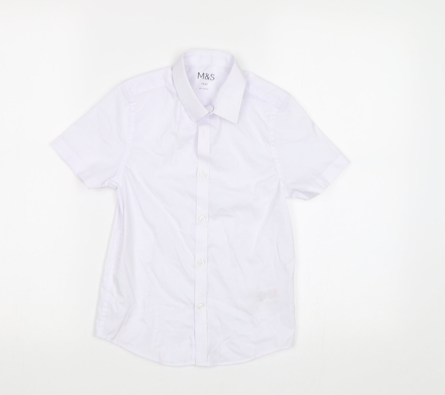 M&S Boys White   Basic Button-Up Size 7-8 Years