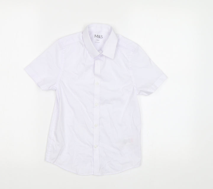 M&S Boys White   Basic Button-Up Size 7-8 Years