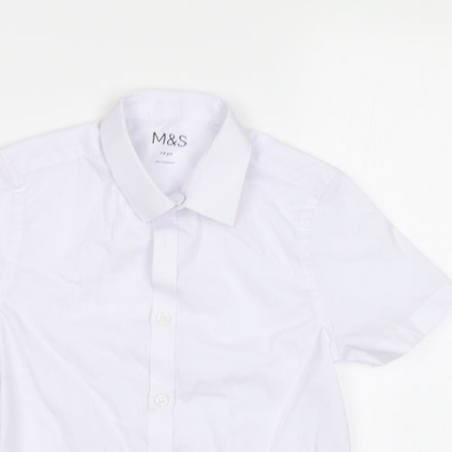 M&S Boys White   Basic Button-Up Size 7-8 Years