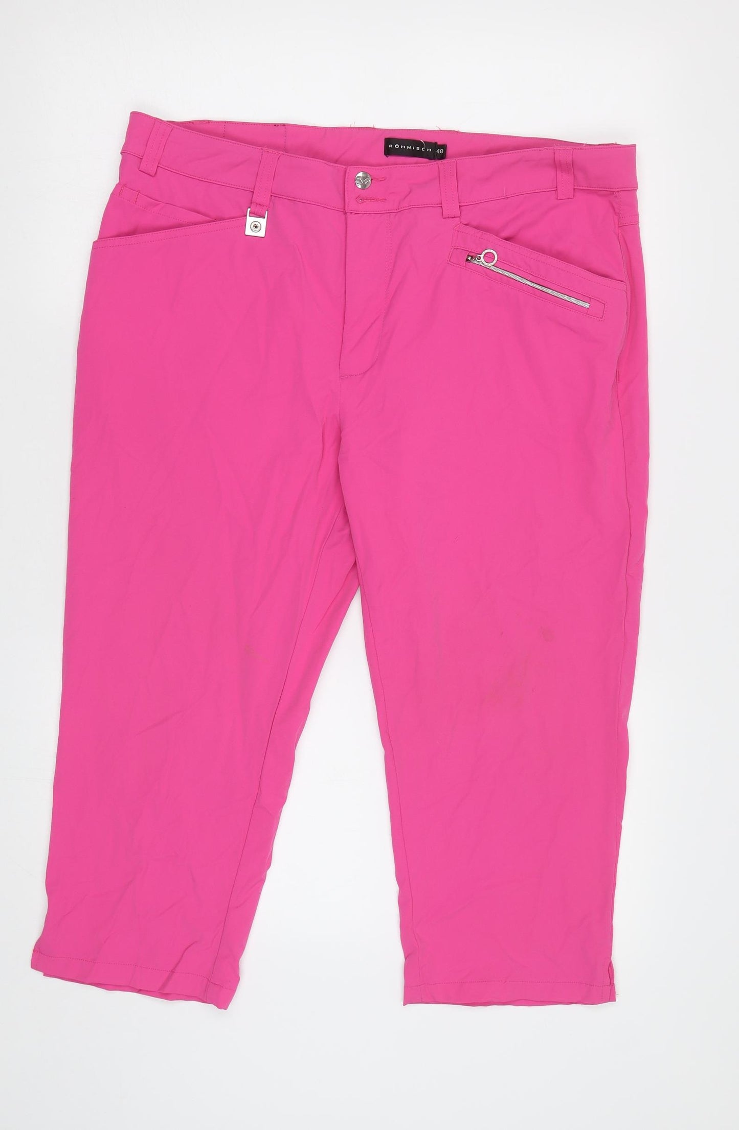 Rohnisch Womens Pink   Cropped Trousers Size 18 L22 in