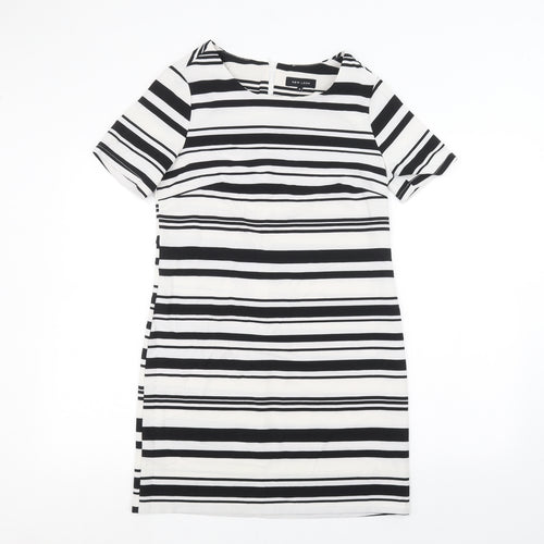New Look Womens White Striped  A-Line  Size 8