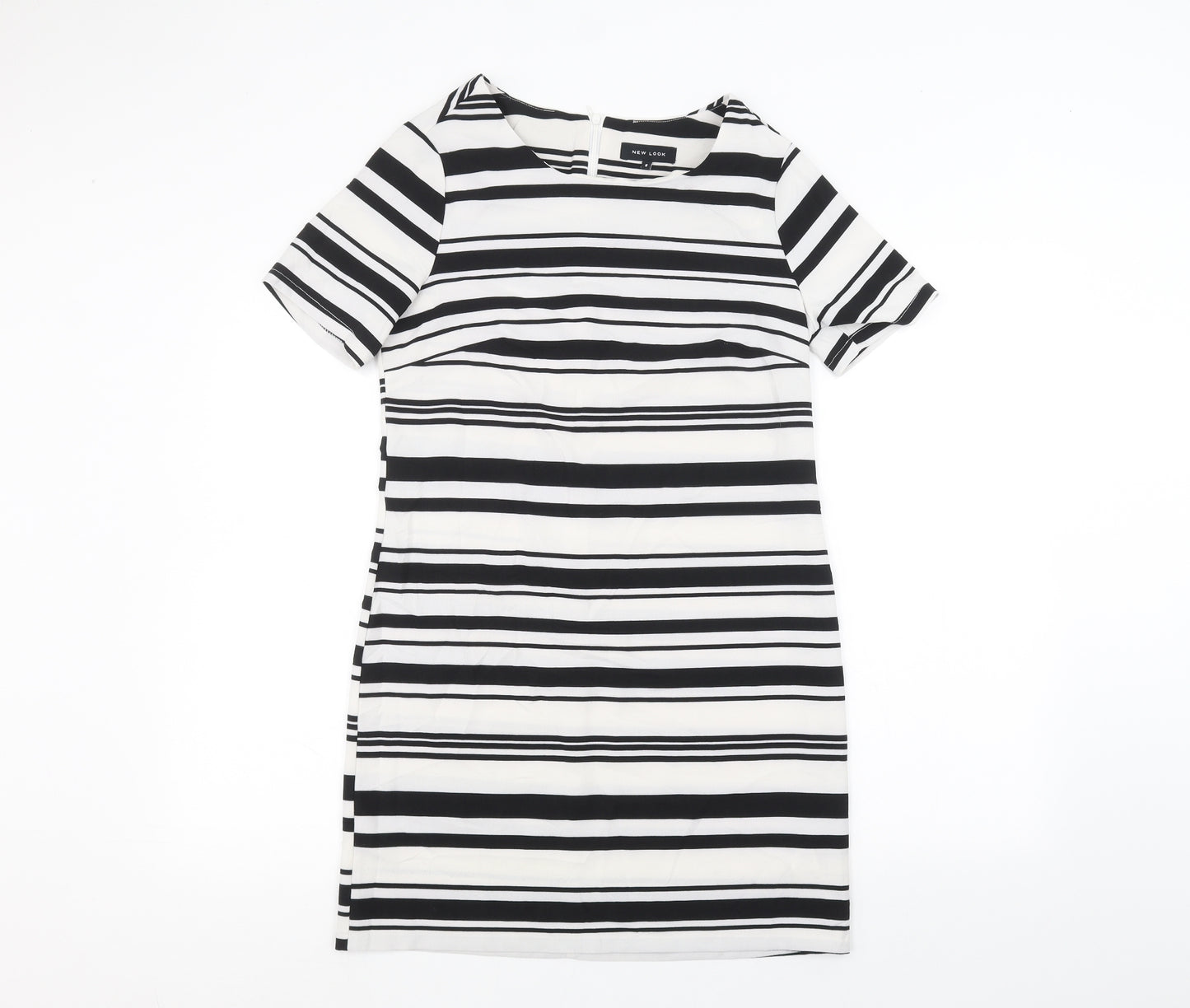 New Look Womens White Striped  A-Line  Size 8