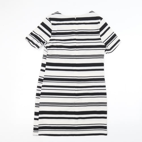 New Look Womens White Striped  A-Line  Size 8