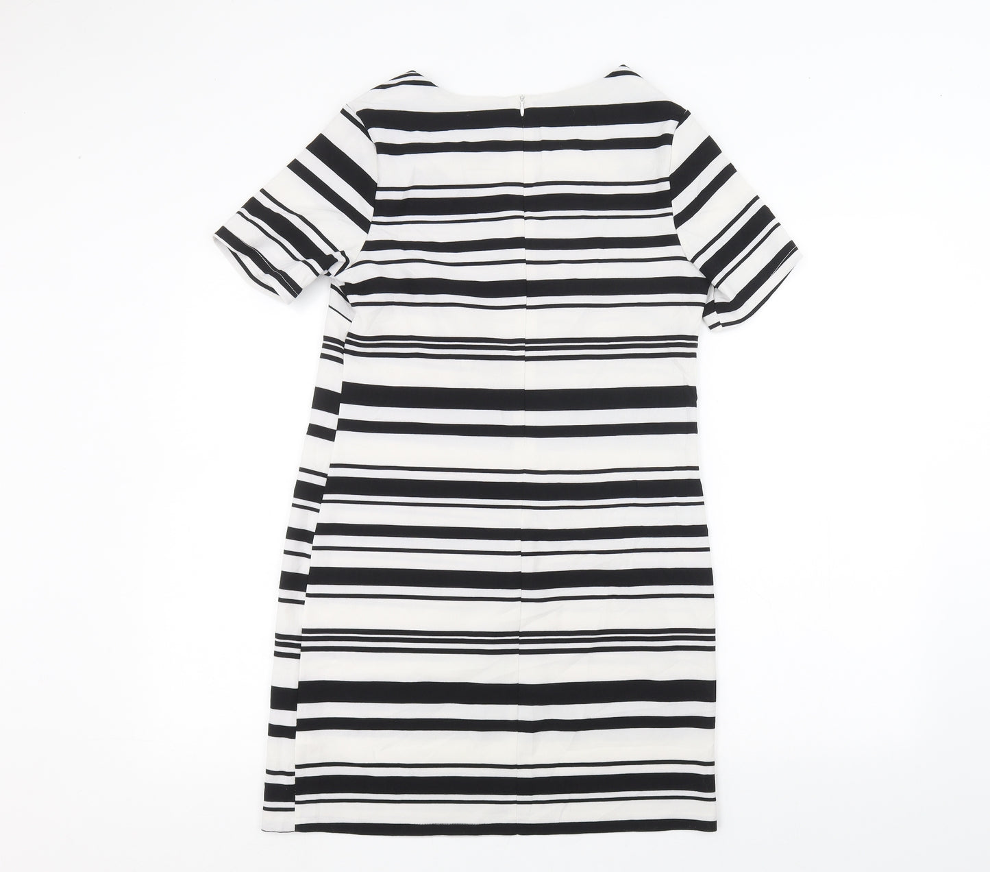 New Look Womens White Striped  A-Line  Size 8