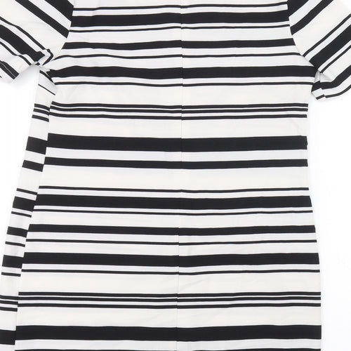 New Look Womens White Striped  A-Line  Size 8