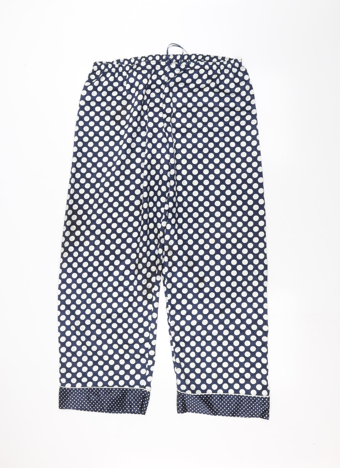 Marks and Spencer Womens Blue Polka Dot  Trousers  Size 16 L25 in