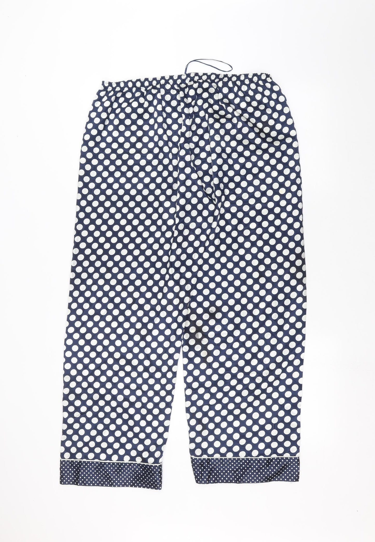Marks and Spencer Womens Blue Polka Dot  Trousers  Size 16 L25 in
