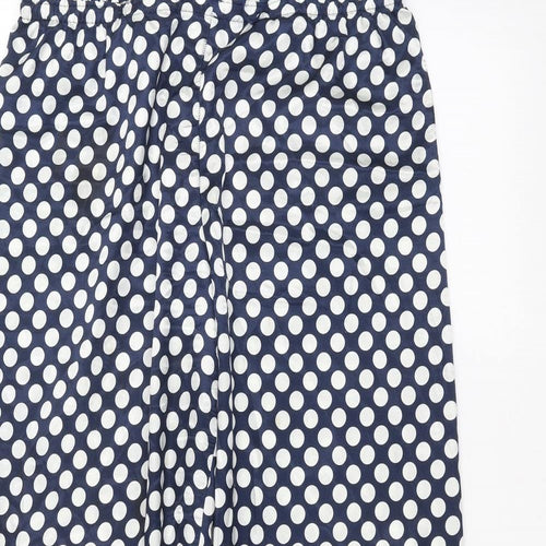 Marks and Spencer Womens Blue Polka Dot  Trousers  Size 16 L25 in