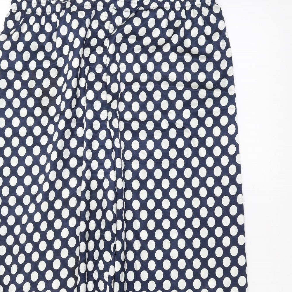 Marks and Spencer Womens Blue Polka Dot  Trousers  Size 16 L25 in