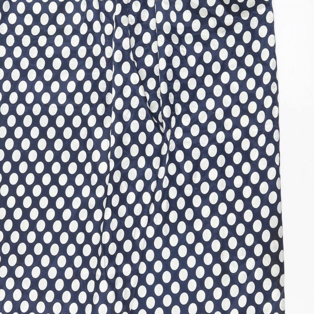 Marks and Spencer Womens Blue Polka Dot  Trousers  Size 16 L25 in