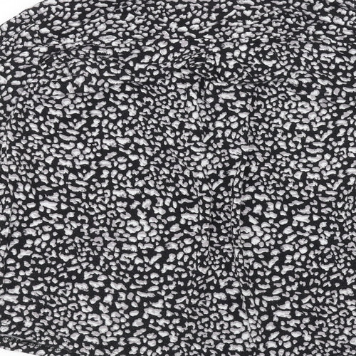 intuition Womens Black Animal Print  Basic T-Shirt Size 12