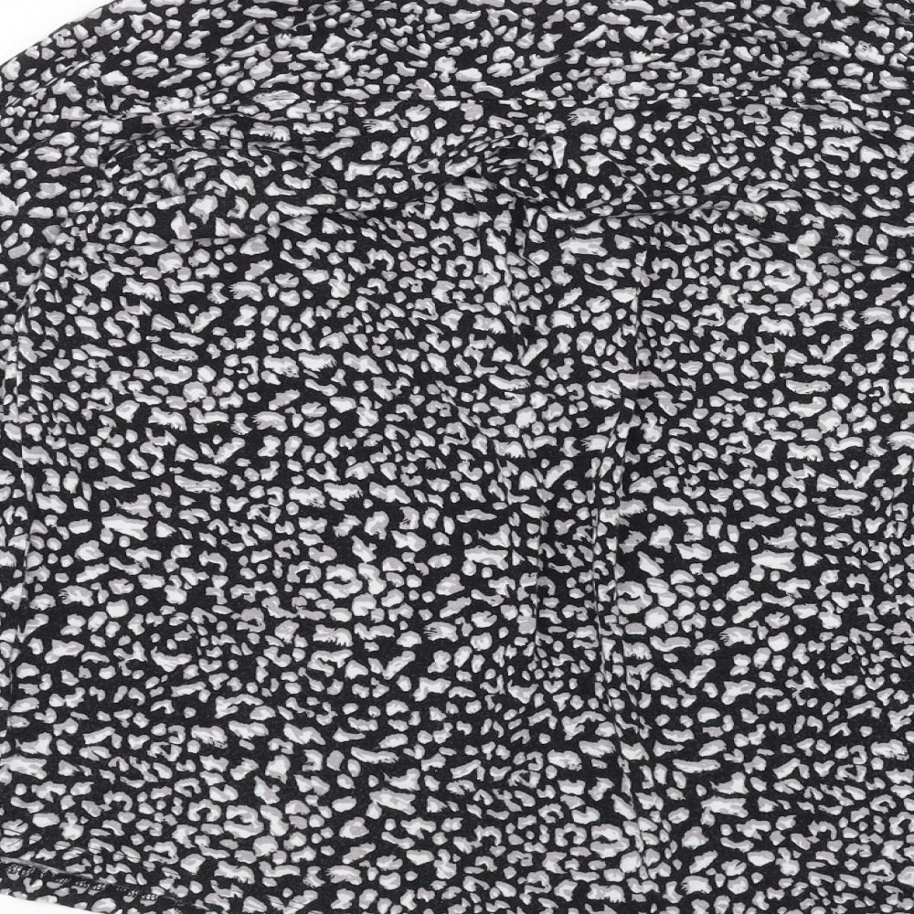 intuition Womens Black Animal Print  Basic T-Shirt Size 12