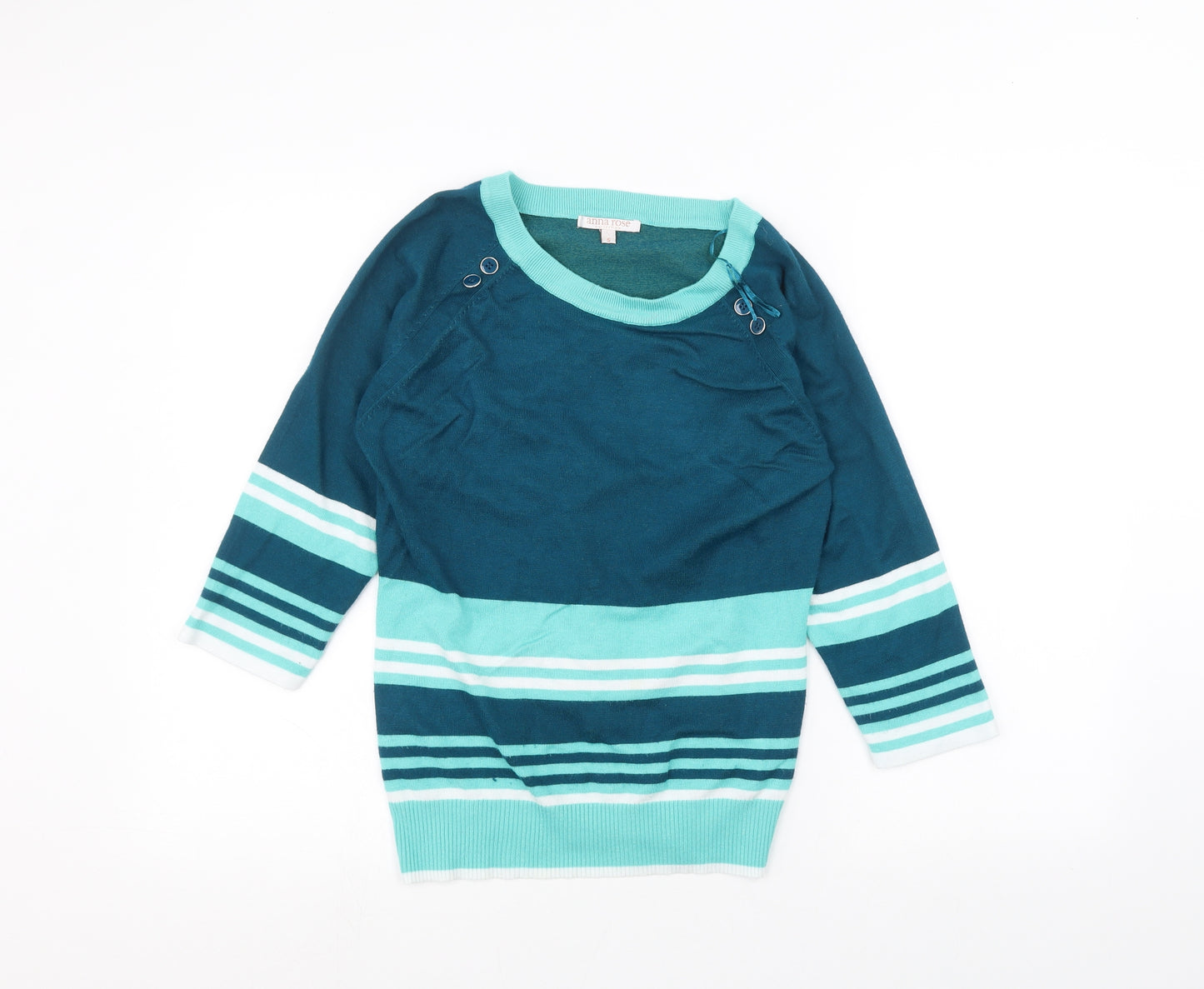Roseanna Womens Blue Striped  Basic T-Shirt Size S