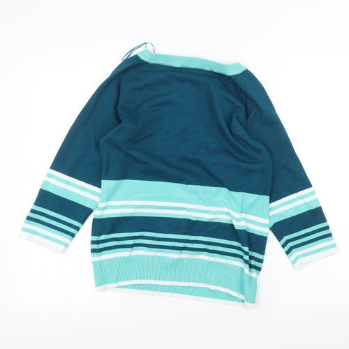 Roseanna Womens Blue Striped  Basic T-Shirt Size S