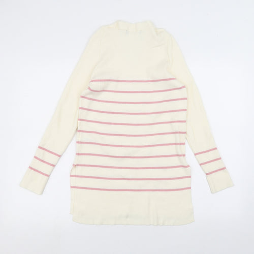 Marks and Spencer Womens White Striped  Pullover Jumper Size 8